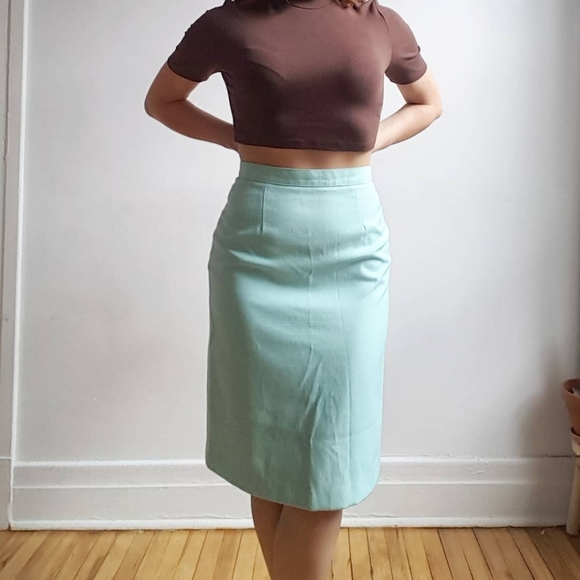 Vintage Aqua midi pencil skirt - Picture 4 of 4